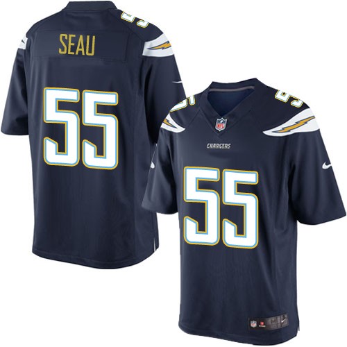 Youth Elite Junior Seau Nike Jersey Navy Blue Home - #55 NFL Los Angeles Chargers